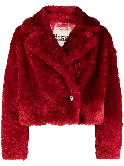 HERNO FAUX-FUR CROPPED JACKET