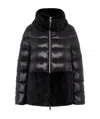 Herno Ultralight Nylon And Lady Alternative Fur Cape Clothing In Nude
