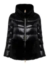 Herno Ultralight Nylon And Lady Alternative Fur Cape Clothing In Negro