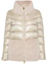 Herno Ultralight Nylon And Lady Alternative Fur Hooded Jacket In White