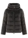 Herno Faux Fur Down Jacket In Gray