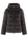 Herno Faux Fur Down Jacket In Grey