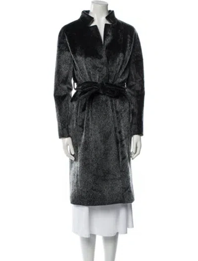 Pre-owned Herno Faux Fur Faux Fur Coat In Gray