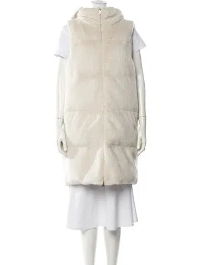 Pre-owned Herno Faux Fur Faux Fur Coat In Neutral