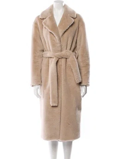 Pre-owned Herno Faux Fur Faux Fur Coat In Neutral