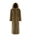 Herno Curly Faux Fur Coat Women In Green