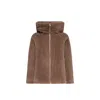 Herno Faux Fur Hooded Jacket In Animal Print