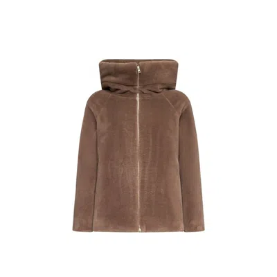 HERNO FAUX FUR HOODED JACKET