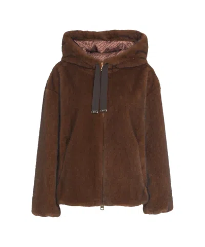 HERNO FAUX FUR HOODED JACKET