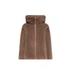 Herno Faux Fur Hooded Jacket In Brown