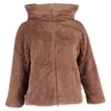 Herno Faux Fur Hooded Jacket In Brown Polyester In Brown