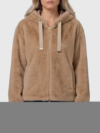 Herno Faux Fur Jacket In Neutral