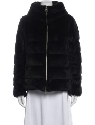 Pre-owned Herno Faux Fur Jacket In Black