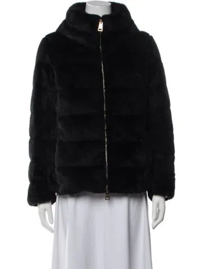 Pre-owned Herno Faux Fur Jacket In Black