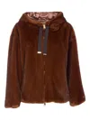 Herno Faux Fur Jacket In Brown