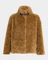Herno Faux Fur Jacket In Brown
