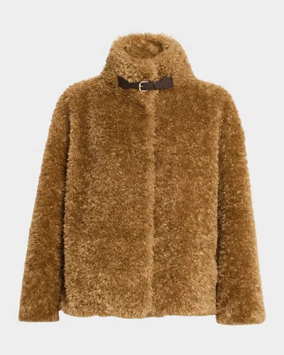 Herno Faux Fur Jacket In Yellow