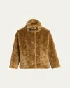 Herno Faux Fur Jacket In Brown
