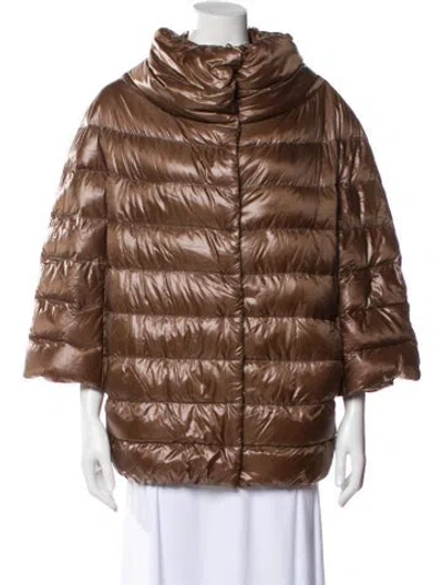 Pre-owned Herno Faux Fur Jacket In Brown
