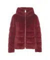 Herno Faux Fur Jacket In Burgundy