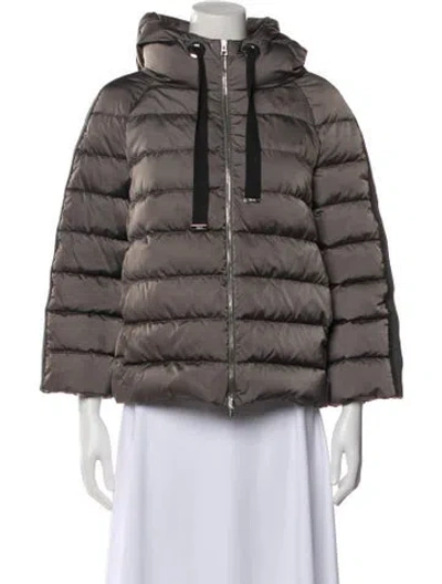 Pre-owned Herno Faux Fur Jacket In Gray