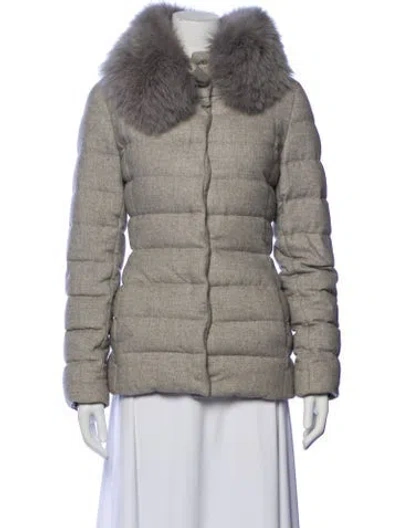 Pre-owned Herno Faux Fur Jacket In Gray