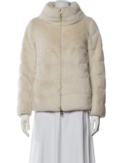 Pre-owned Herno Faux Fur Jacket In Neutral