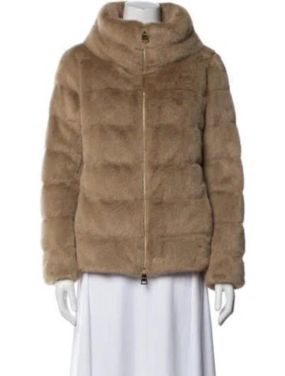 Pre-owned Herno Faux Fur Jacket In Neutral