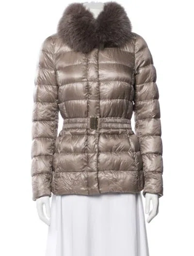 Pre-owned Herno Faux Fur Jacket In Neutral