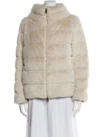 Pre-owned Herno Faux Fur Jacket In Neutral
