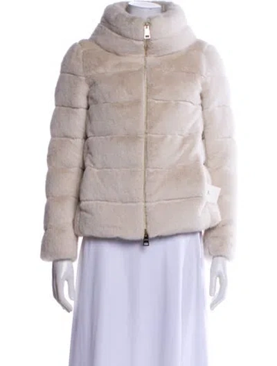 Pre-owned Herno Faux Fur Jacket In Neutral
