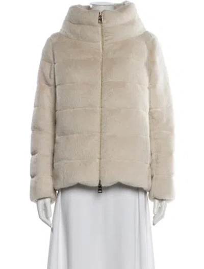 Pre-owned Herno Faux Fur Jacket In Neutral