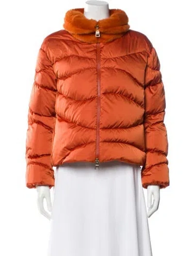 Pre-owned Herno Faux Fur Jacket In Orange