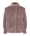 Herno Resort Jacket In Faux Mink Fur In Pink