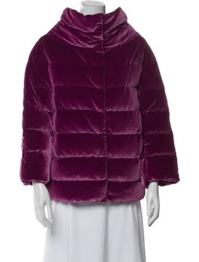 Pre-owned Herno Faux Fur Jacket In Purple