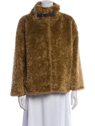 Pre-owned Herno Faux Fur Jacket W/ Tags In Brown