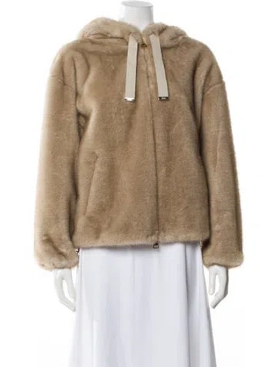 Pre-owned Herno Faux Fur Jacket W/ Tags In Neutral