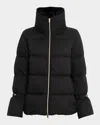 Herno Faux Fur Lined Down Puffer Jacket In Black
