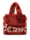 Herno Faux-fur Logo-embellishment Tote Bag In Brown