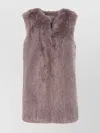 Herno Faux Fur Eaist Coat In Brown