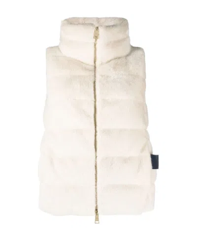 HERNO HERNO FAUX-FUR ZIPPED QUILTED GILET