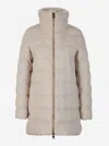 Herno Faux Fur Padded Jacket In Neutral