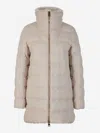 Herno Faux Fur Padded Jacket In Cream
