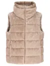 Herno Gilet Imbottito Pelliccia Sintetica In Neutral