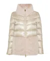 Herno Ultralight Nylon And Lady Alternative Fur Hooded Jacket In Nude