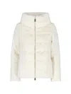 Herno Faux Fur Puffer Jacket With High Collar In White