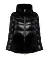 Herno Ultralight Nylon And Lady Alternative Fur Cape Clothing In Black