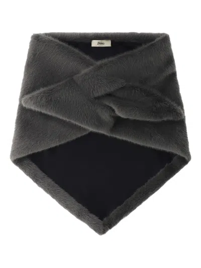 Herno Faux-fur Scarf In Gray