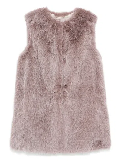 Herno Faux-fur Sleeveless Vest In Pink