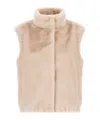 Herno Faux Fur Waist Coat In Neutral